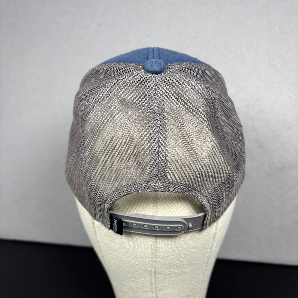 Hooey Strap Youth Size Roughy Cap Adjustable Mesh Back Trucker Hat Blue Grey
